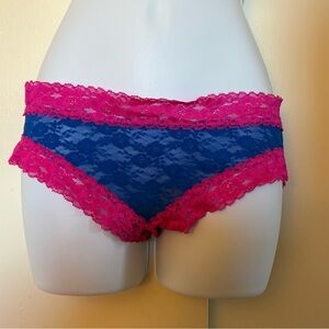 PINK Victoria's Secret Navy and Hot Pink Lace Bikini